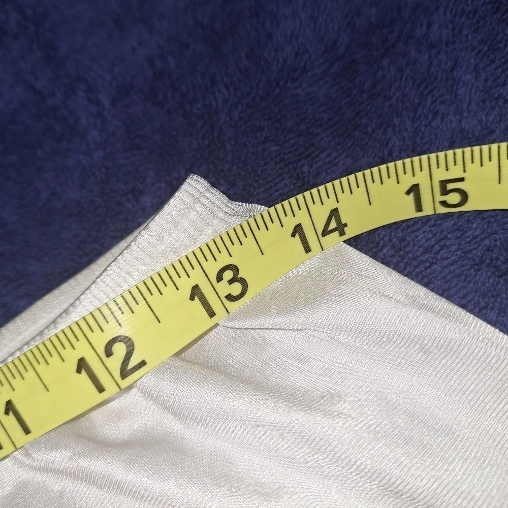 Vanity Fair White Satin Slip Skirt Large With Slit Vintage